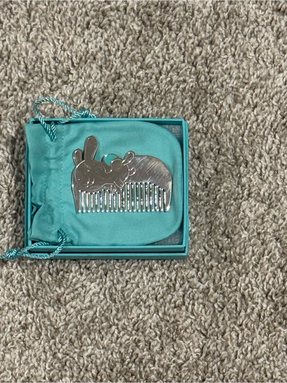 Tiffany & Co. Bunny Kids Comb Tiny Tiffany Rabbit Baby Comb Sterling Silver NEW - Picture 2 of 6